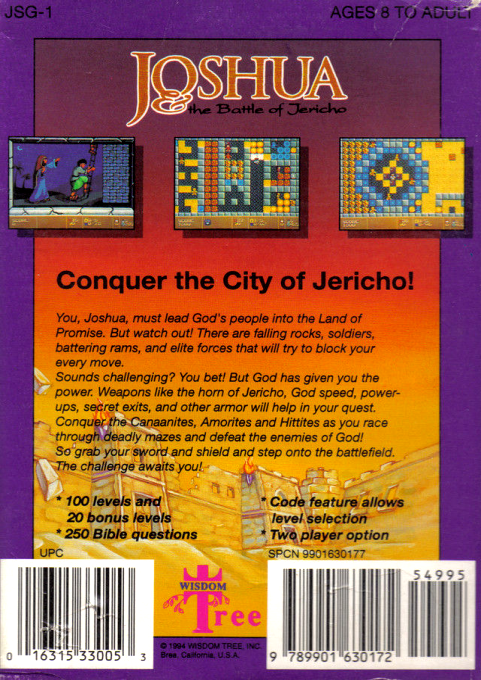 Joshua & the Battle of Jericho (Homebrew) — Box back